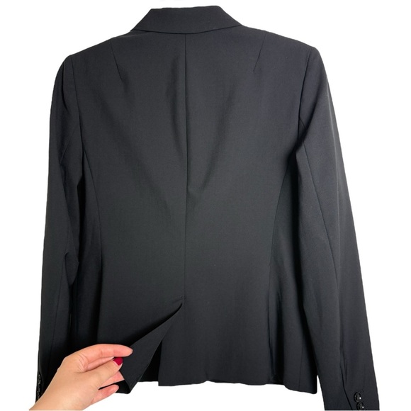 Banana Republic Italian Wool Blend Blazer Size 8 Black Classic Fit Washable - Picture 9 of 11
